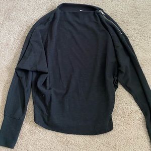 Black top- zipper on left shoulder